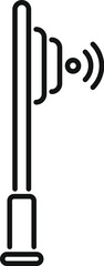 Simple icon of a street light pole emitting a wifi signal, representing a smart city network