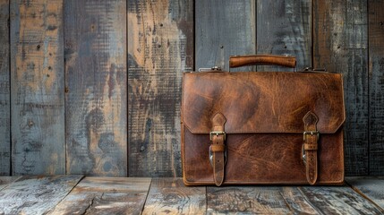 Man s briefcase against distressed backdrop