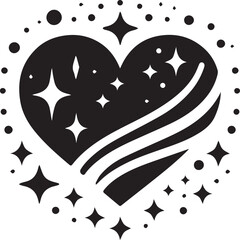 silhouette of a couple with heart