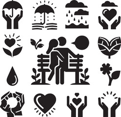 silhouette of a couple with heart