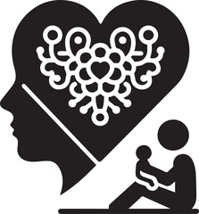 silhouette of a couple with heart