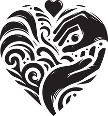 silhouette of a couple with heart