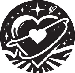 silhouette of a couple with heart