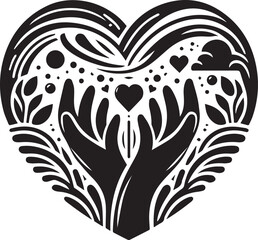 silhouette of a couple with heart