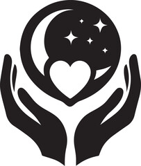 silhouette of a couple with heart