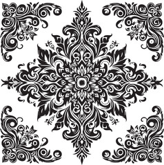 black and white ornament