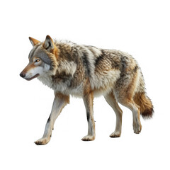 Obraz premium Gray Wolf Walking on Black Background.