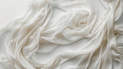 Obraz premium White background with silk fabric and empty space