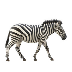Fototapeta premium Zebra walking on a black background.