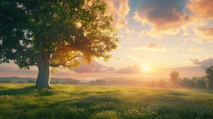 Fototapeta premium Free good morning scene wallpaper background photo
