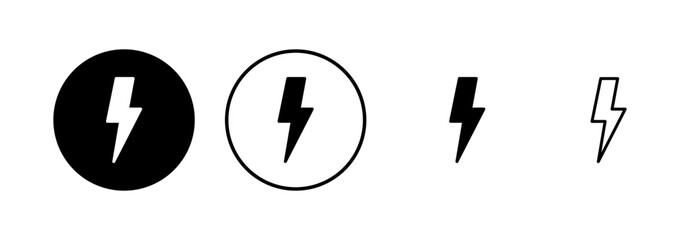 Lightning icon vector isolated on white background. Bolt icon vector. Energy and thunder electric icon
