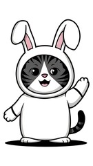 cat in a bunny suit