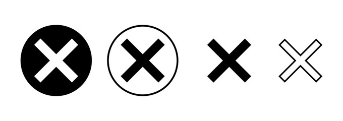 Obraz premium Close icon vector isolated on white background. Delete icon. remove, cancel, exit symbol