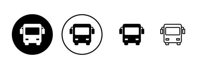 Bus Icon vector isolated on white background. Black bus vector icon