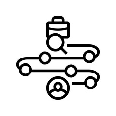 candidate journey mapping recruitment business line icon vector. candidate journey mapping recruitment business sign. isolated contour symbol black illustration