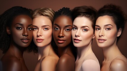 Obraz premium Close-up Portrait of Diverse Women