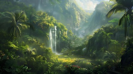 Tropical Jungle Art: A Beautiful Fusion of Nature and Light