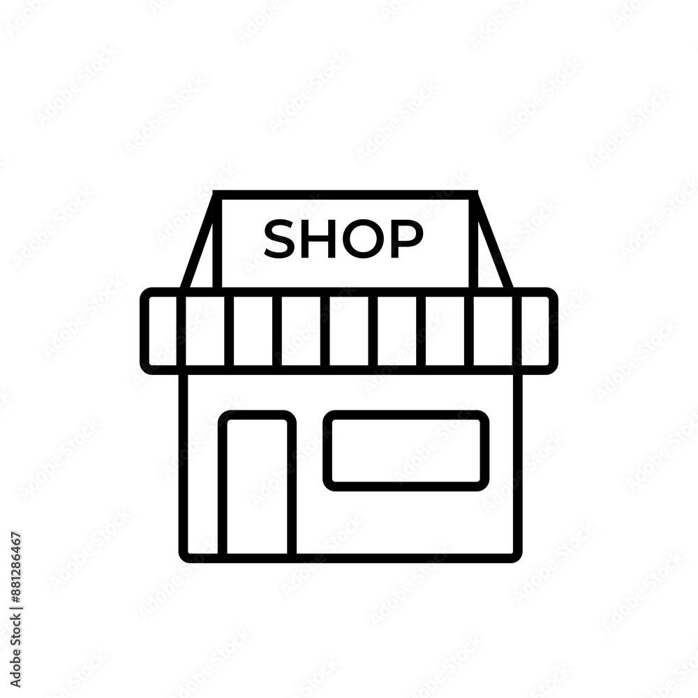 Wall mural shop icon in vector isolated on white