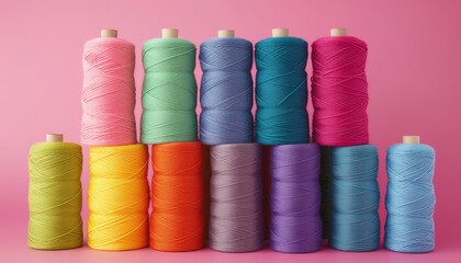 colored, spools of thread
