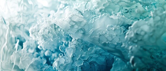 Obraz premium Abstract Close Up of White and Blue Swirling Liquid