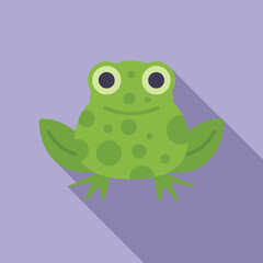 Green frog with big eyes sitting in a relaxed pose