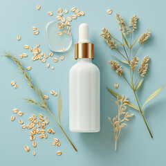 cosmetic cream with flowers