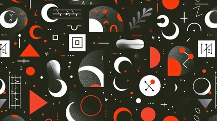 Obraz premium Abstract Geometric Pattern in Red and White
