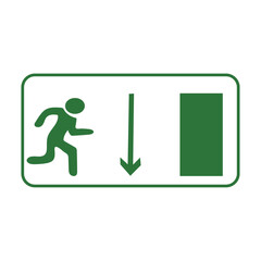 Emergency Exit Sign Set Vector Illustration