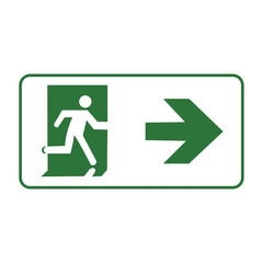 Emergency Exit Sign Set Vector Illustration