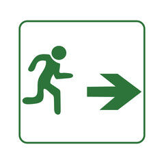 Emergency Exit Sign Set Vector Illustration