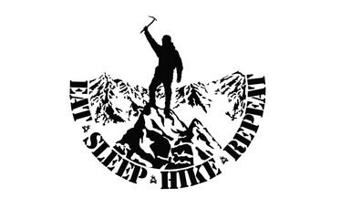 vector hiking t-shirt design illustration