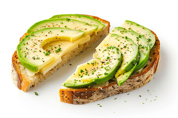 a sandwich with avocado and cheese on it