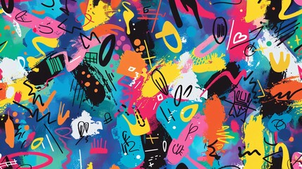 Fototapeta premium Abstract Graffiti Pattern with Vibrant Colors