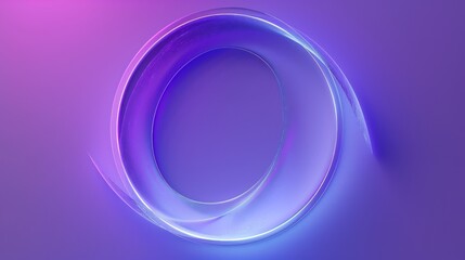 Abstract Circle with Purple and Blue Glowing Lines