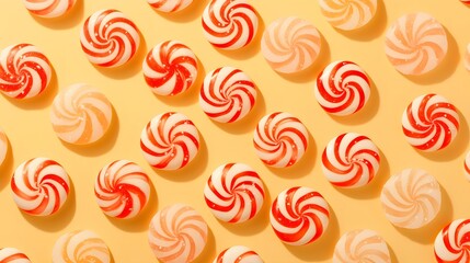 Candy Pattern on a Yellow Background.