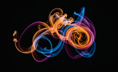 Abstract Swirls of Colorful Smoke