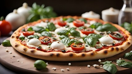 Delicious Homemade Margherita Pizza with Fresh Ingredients