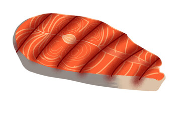 Salmon grilled illustration