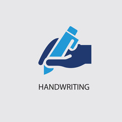 Hand writing with pen  glyph icon  illustration
