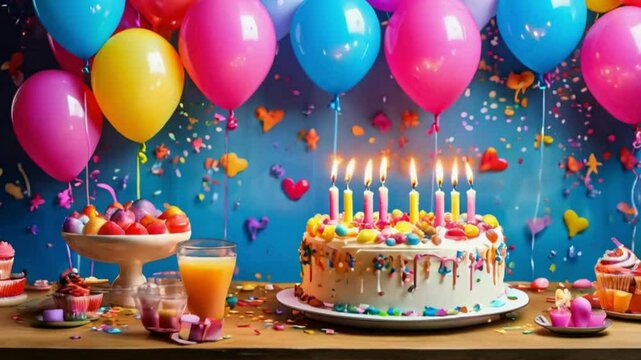 birthday cake with candles