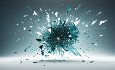 Fototapeta premium Explosive Shattered Glass Effect