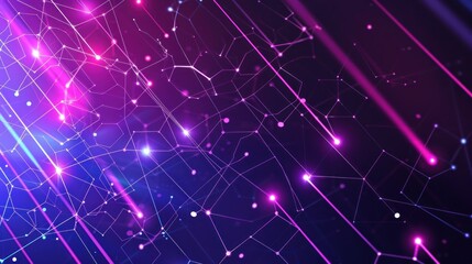 Fototapeta premium Abstract Neon Lines and Network
