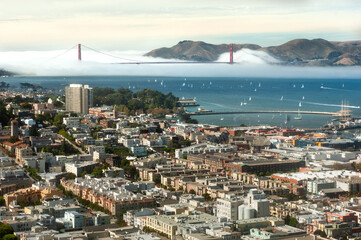 San Francisco cityscape with iconic Golden Gate Bridge