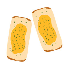 Garlic bread with cheese dish