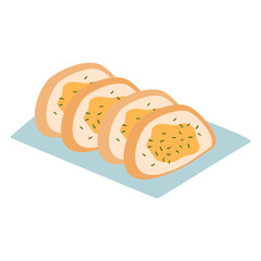 Fried Bread with Olive Oil, Garlic and Herbs