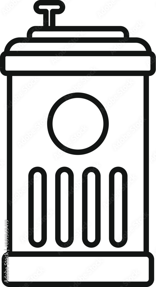 Poster line drawing of an electric transformer distributing power through the electrical grid