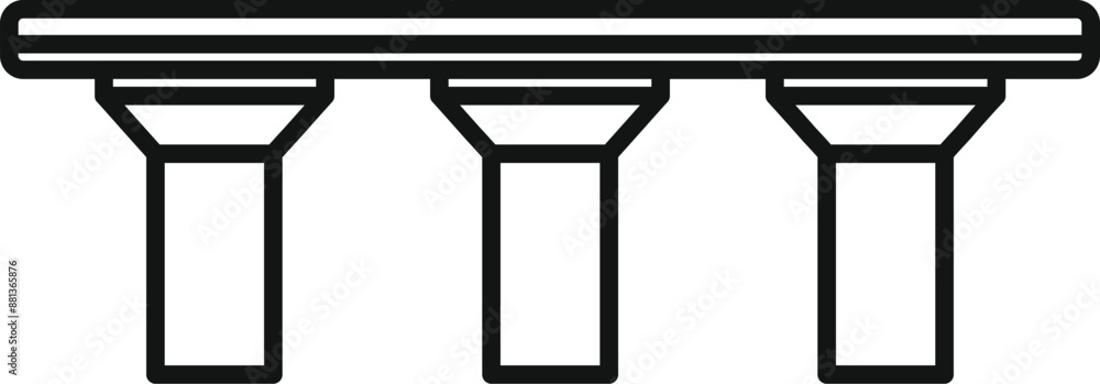 Poster simple line art of a bridge symbolizing infrastructure development and transportation