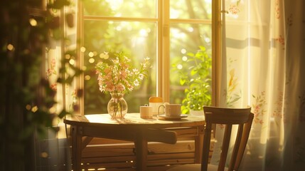 Sunny Morning Coffee by the Window.