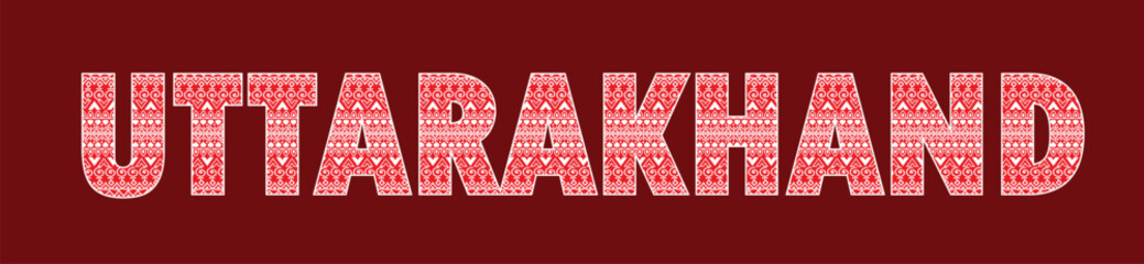 Uttrakhand typography with aipan art