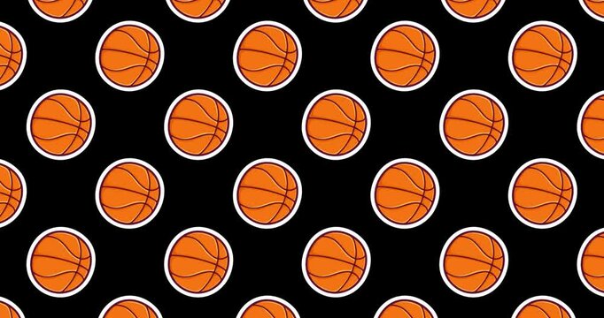 Basketball Pattern Background Animation. Basketball Pattern